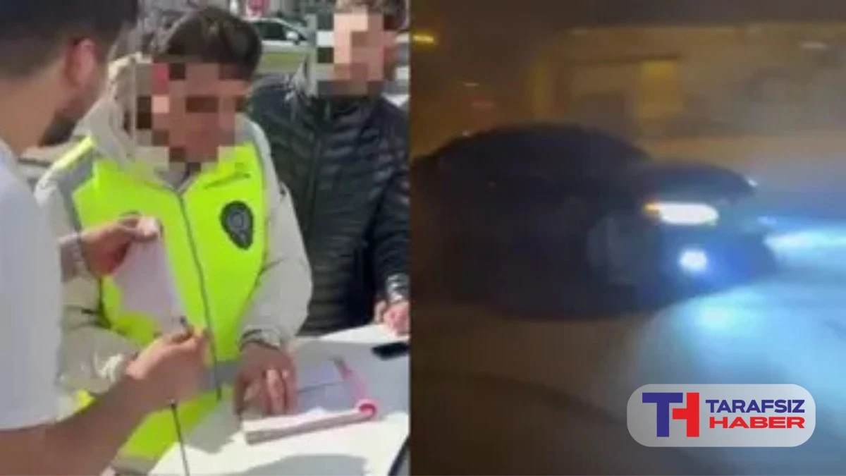 Drift attığı g&ouml;r&uuml;nt&uuml;yle sanal devriyeye takıldı. 58 bin TL cezayla ehliyetine el konuldu