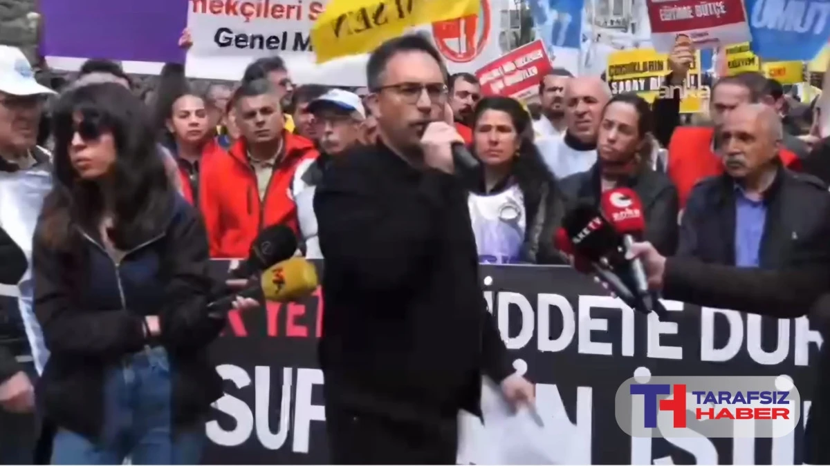 Eğitim-&Ouml;ğretim Emek&ccedil;ileri Sendikası Genel Sekreteri  Volkan Bacakoğlu  basın a&ccedil;ıklaması